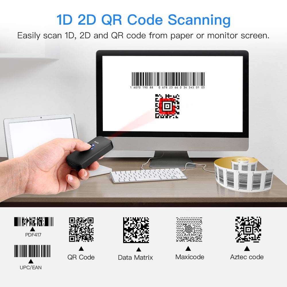 Barcode Scanner de Mano Eyoyo 1D/2D QR