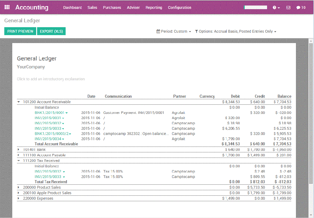 Odoo Advanced Reports