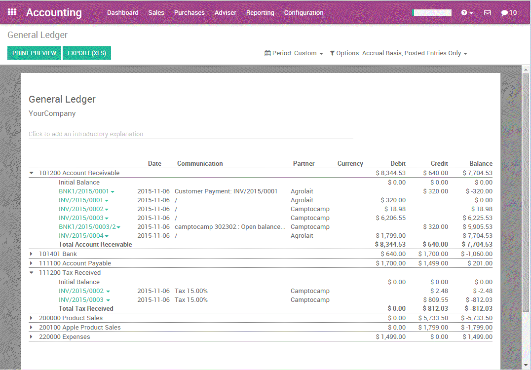 Odoo Advanced Reports